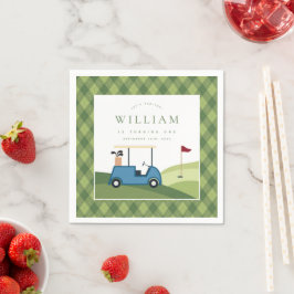 Let's Par T-Shirt Golf Raute Muster ersten Geburts Serviette