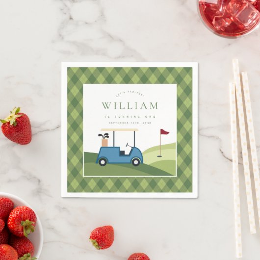 Let's Par T-Shirt Golf Raute Muster ersten Geburts Serviette (Beispiel)