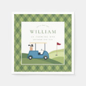 Let's Par T-Shirt Golf Raute Muster ersten Geburts Serviette (Vorderseite)