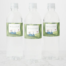 Let's Par T-Shirt Golf Raute Muster ersten Geburts Wasserflaschenetikett