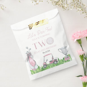 Let's Par-T-Shirt Pink Golf 2. Geburtstag Party Geschenktütchen