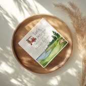 Let's Par T-Shirt Red Cart Golf Baby Dusche Party Serviette