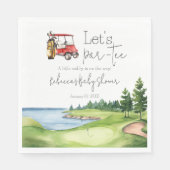 Let's Par T-Shirt Red Cart Golf Baby Dusche Party Serviette (Vorderseite)