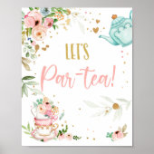 Let's Par-Tea Tea Party Baby Brewing Baby Shower Poster (Vorne)