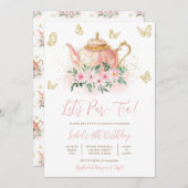 Let's Par-Tee Garden Tea Party Geburtstag Einladung (Vorne/Hinten)