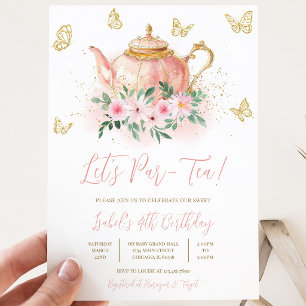 Let's Par-Tee Garden Tea Party Geburtstag Einladung