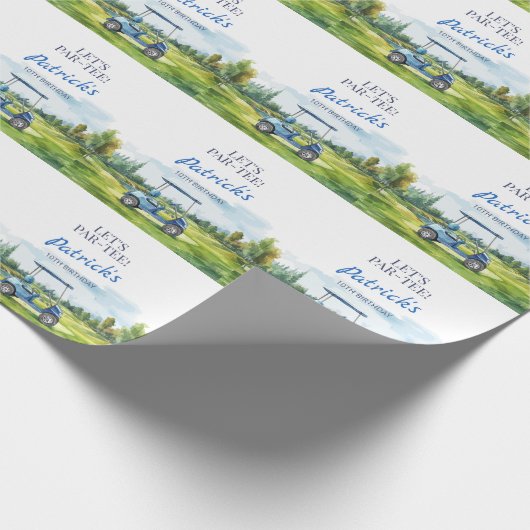 Let's Par-Tee Golf Any Age Birthday Geschenkpapier (Ecke)