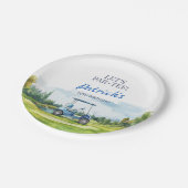 Let's Par-Tee Golf Any Age Birthday Pappteller (Schrägansicht)