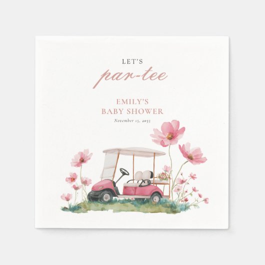 Let's Par-tee Golf Baby Shower Napkins Serviette (Vorderseite)