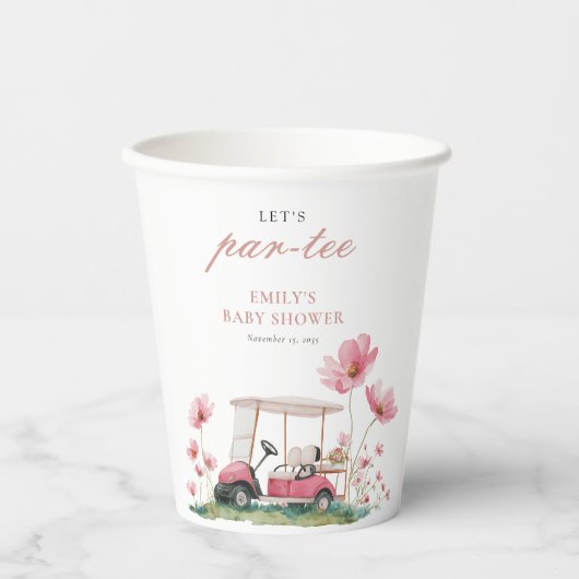 Let's Par-tee Golf Baby Shower Pappbecher (Vorderseite)