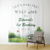 Let's Par-Tee Golf Buggy Birthday Photo Backdrop Wandteppich (Beispiel)