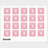 Let's Par-tee Golf Theme Birthday Pink Quadratischer Aufkleber (Blatt)