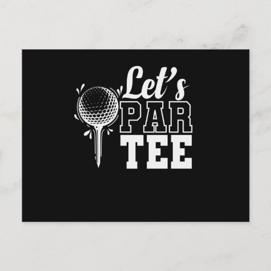 Let's Par Tee Golf Trendsport Abschlag Golfschläge Postkarte (Vorderseite)