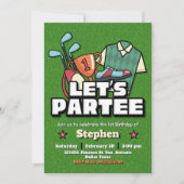 Lets Partee - Golf Birthday Invitation Einladung (Vorderseite)