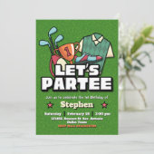 Lets Partee - Golf Birthday Invitation Einladung (Stehend Vorderseite)