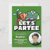 Lets Partee - Golf Birthday Invitation with Photo Einladung (Vorderseite)