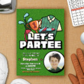 Lets Partee - Golf Birthday Invitation with Photo Einladung