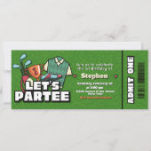 Lets Partee - Golf Birthday Ticket Invitation Einladung (Vorderseite)