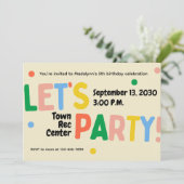 let's party colorful birthday celebration invite einladung (Stehend Vorderseite)