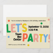 let's party colorful birthday celebration invite einladung (Vorne/Hinten)