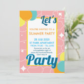 let's party einladung (Stehend Vorderseite)