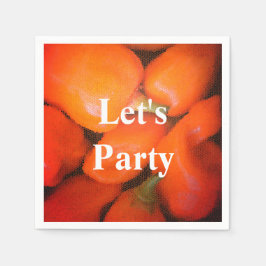 Let's Party Fun Summer Picnic Orange Chili Paprika Serviette