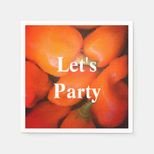 Let's Party Fun Summer Picnic Orange Chili Paprika Serviette