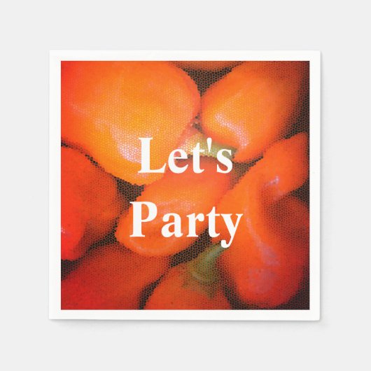 Let's Party Fun Summer Picnic Orange Chili Paprika Serviette (Vorderseite)