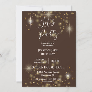 "Let's Party" Glitzer & Glitzern Geburtstag Einladung