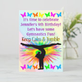 LET'S PARTY GYMNASTICS INVITATION EINLADUNG (Stehend Vorderseite)