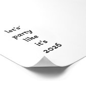 Let's party like it's 2026 - minimalistic poster (Ecke)
