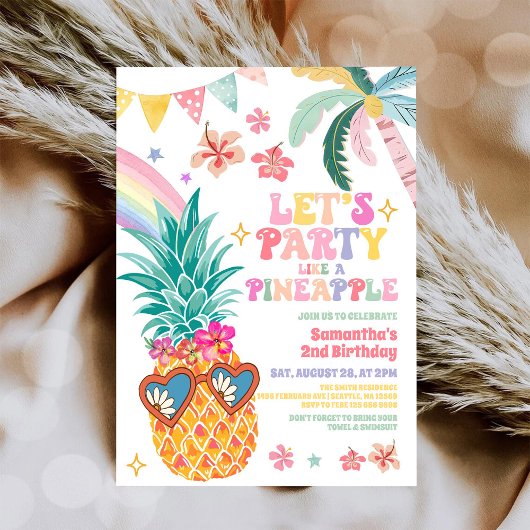 Let's Party Like Pineapple Luau Summer Birthday Einladung