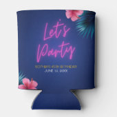 Let's Party Neon Electric Pink Tropical Birthday Dosenkühler (Rückseite)