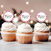 Let's Party Retro Whimsical Red and Green Runder Aufkleber