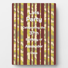 Lets Party Rustic Stipe Adult Any Age Birthday Fotoplatte