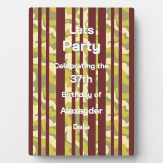 Lets Party Rustic Stipe Adult Any Age Birthday Fotoplatte