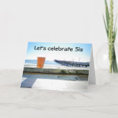 "LET'S PARTY SISTER" BIRTHDAY WÜNSCHT KARTE (Vorderseite)