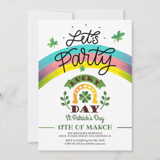 Let's Party St. Patric Tag Einladung (Vorderseite)