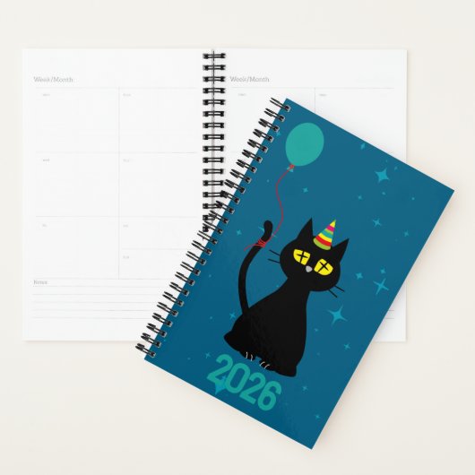 LET'S PARTY! - Tipsy Black Cat Planner Planer (Anzeige)