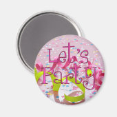LET'S PARTY von SHARON SHARPE Magnet (Vorderseite/Rückseite)