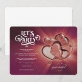 Let's Party Wedding Invitation (Version 2) Ankündigung (Vorne/Hinten)