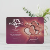 Let's Party Wedding Invitation (Version 2) Ankündigung (Stehend Vorderseite)