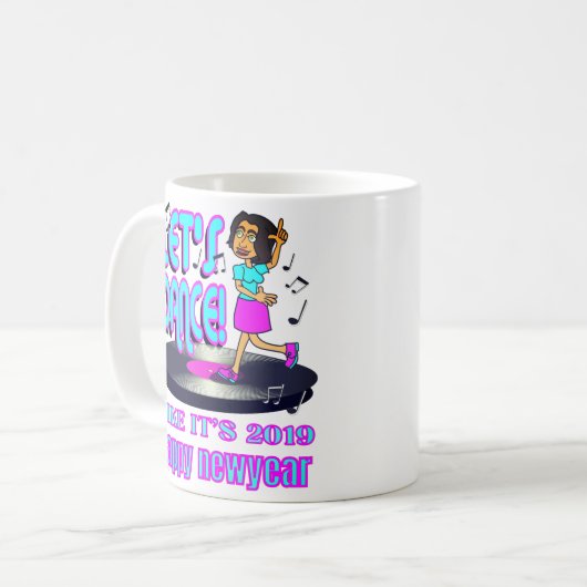LET'S PARTY, WIE ES 2019 lustig glücklich 22 Kaffeetasse (Vorderseite Links)