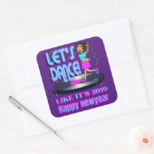 LET'S PARTY, WIE ES 2019 lustig glücklich 22 Quadratischer Aufkleber (Umschlag)