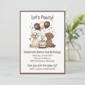 Let's Pawty Birthday Labrador Retriever Hunde Einladung (Stehend Vorderseite)
