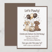 Let's Pawty Birthday Labrador Retriever Hunde Einladung (Vorne/Hinten)