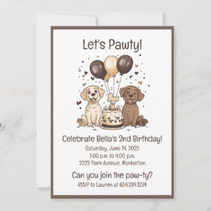 Let's Pawty Birthday Labrador Retriever Hunde Einladung