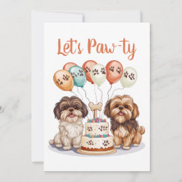 Let's Pawty Birthday Shih Tzu Hunde Geburtstagstor Einladung