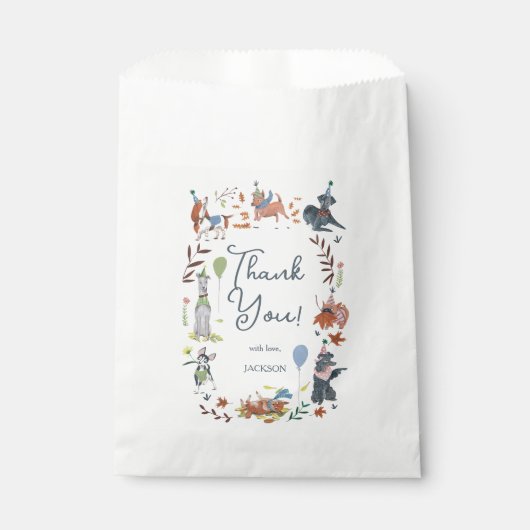 Lets Pawty Blue Dog Puppy Birthday Party Geschenktütchen (Vorderseite)