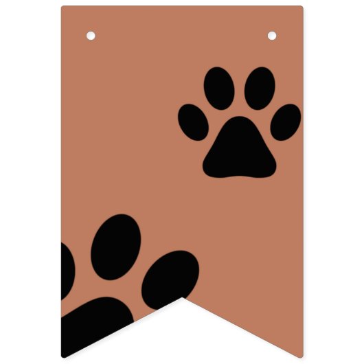 Let's Pawty Bunting Banner - Braun mit schwarzen P (Zweite Fahne)